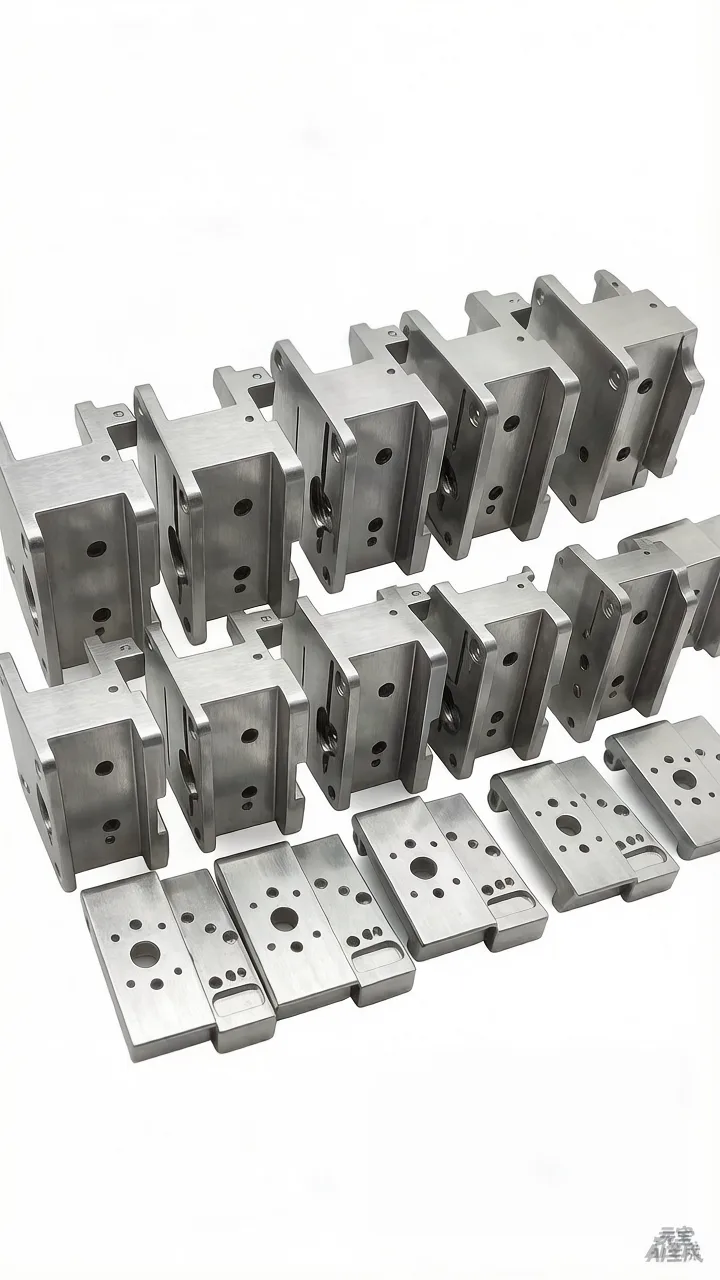 Silver CNC aluminum parts before anodizing