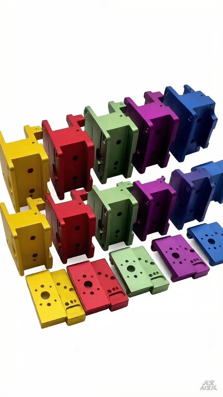 Color anodized CNC aluminum parts set