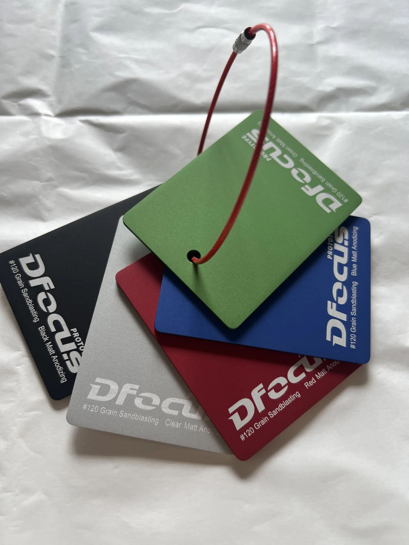 DFocus anodized aluminum color sample tags