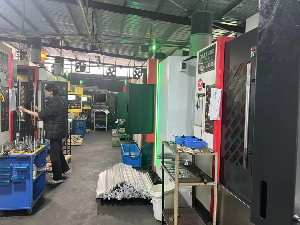 DFocus CNC workshop floor and bench work area